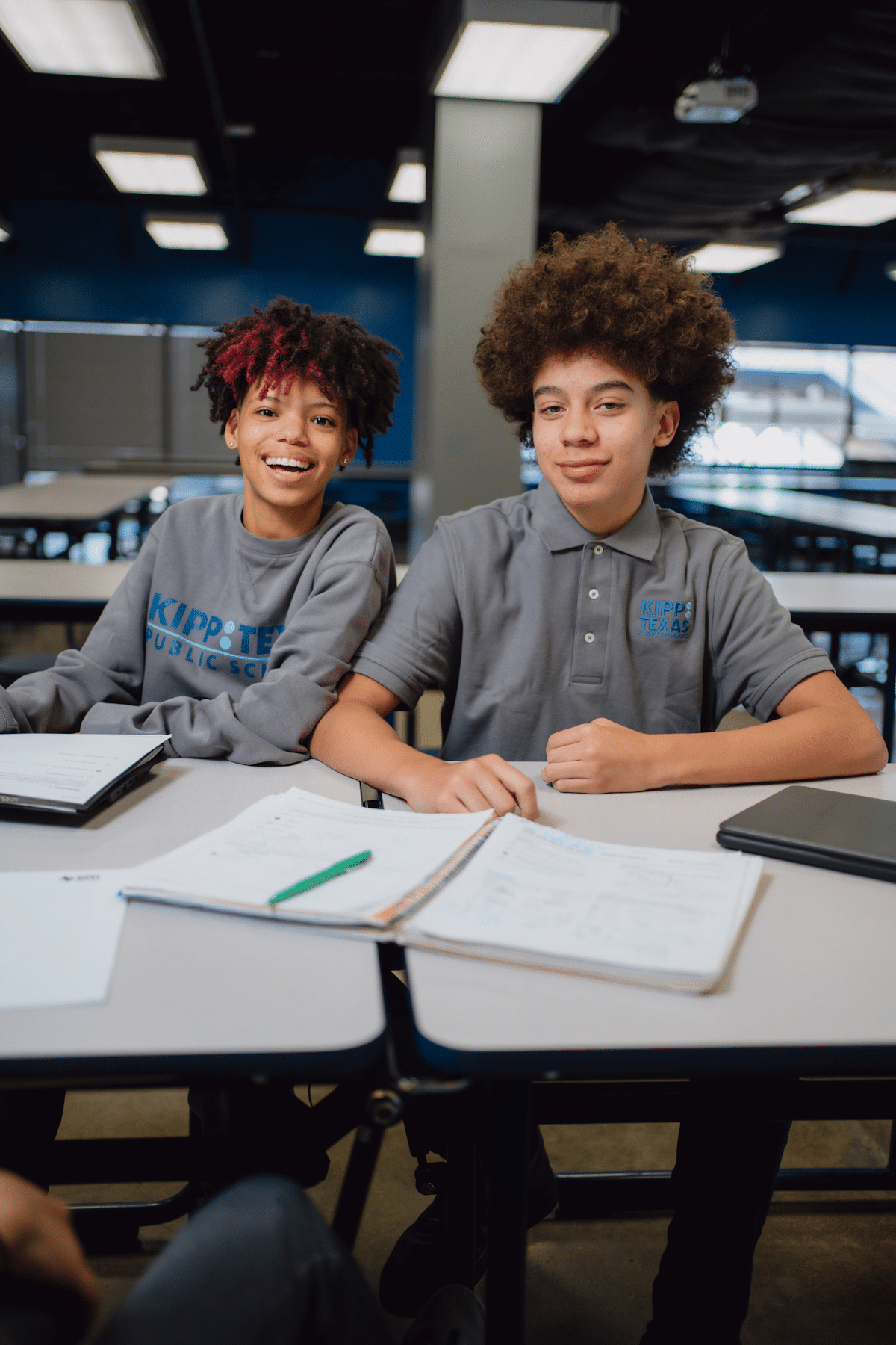 Girls wearing KIPP Texas School uniforms