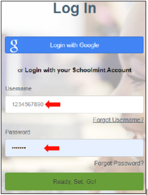 Screenshot of Schoolmint login example