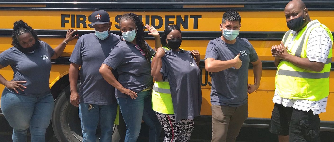 KIPP employees with facemasks