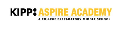KIPP: Aspire Academy "a college preparatory middle school" logo
