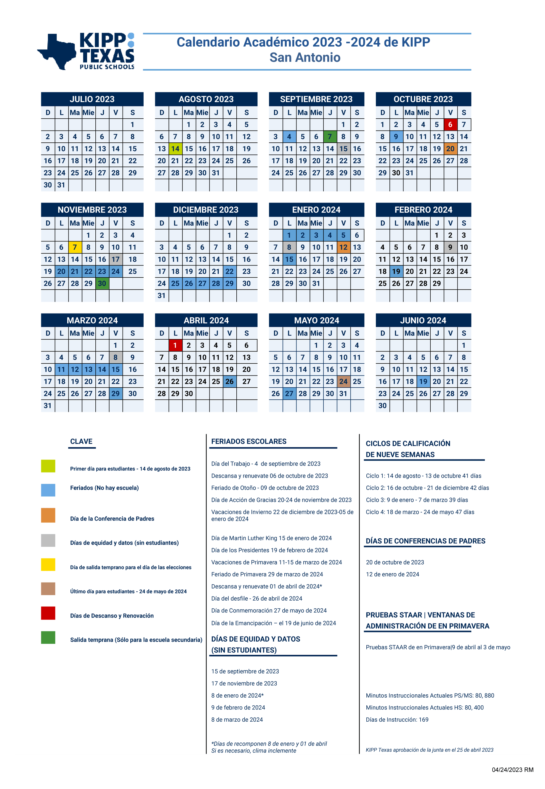 Calendarios Académico 2023-2024